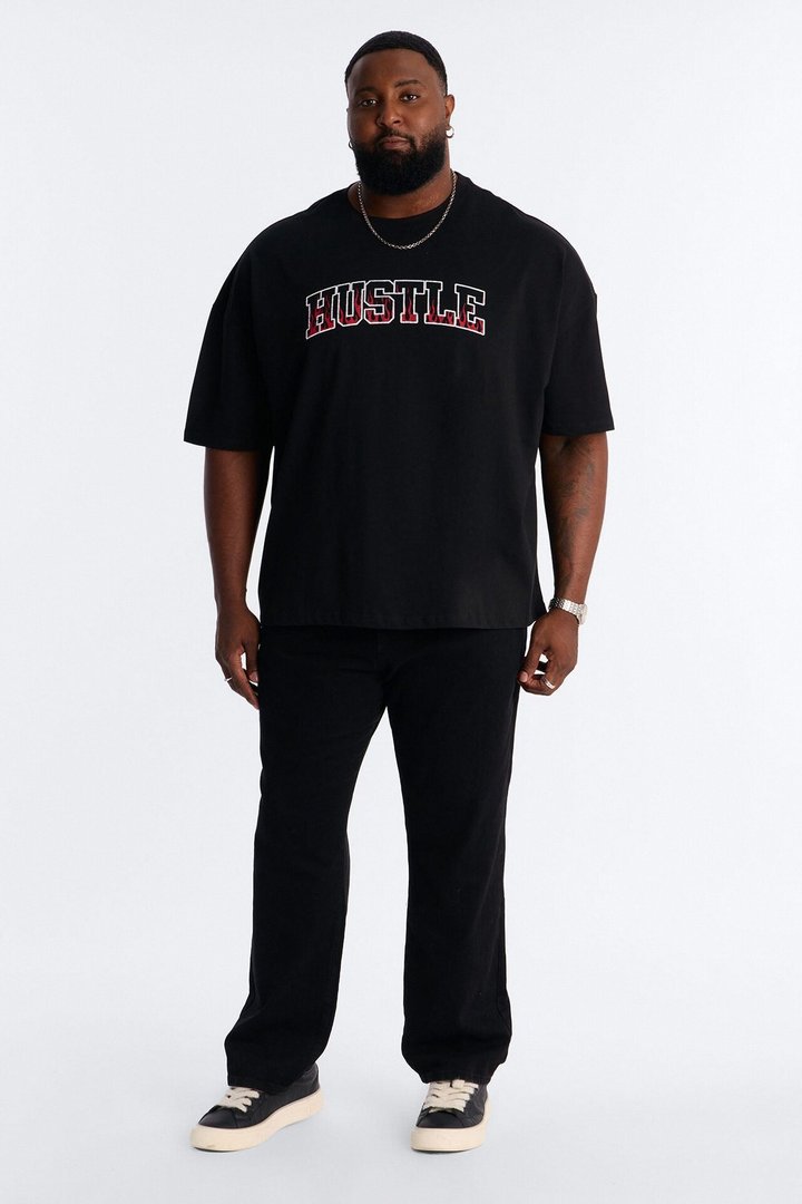 Hustle Heavy Weight Oversized Short Sleeve Tee - Black