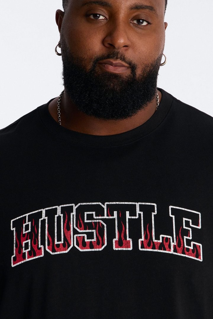 Hustle Heavy Weight Oversized Short Sleeve Tee - Black