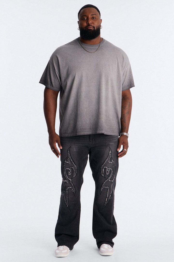 The Oil Wash Oversized Tee - Charcoal