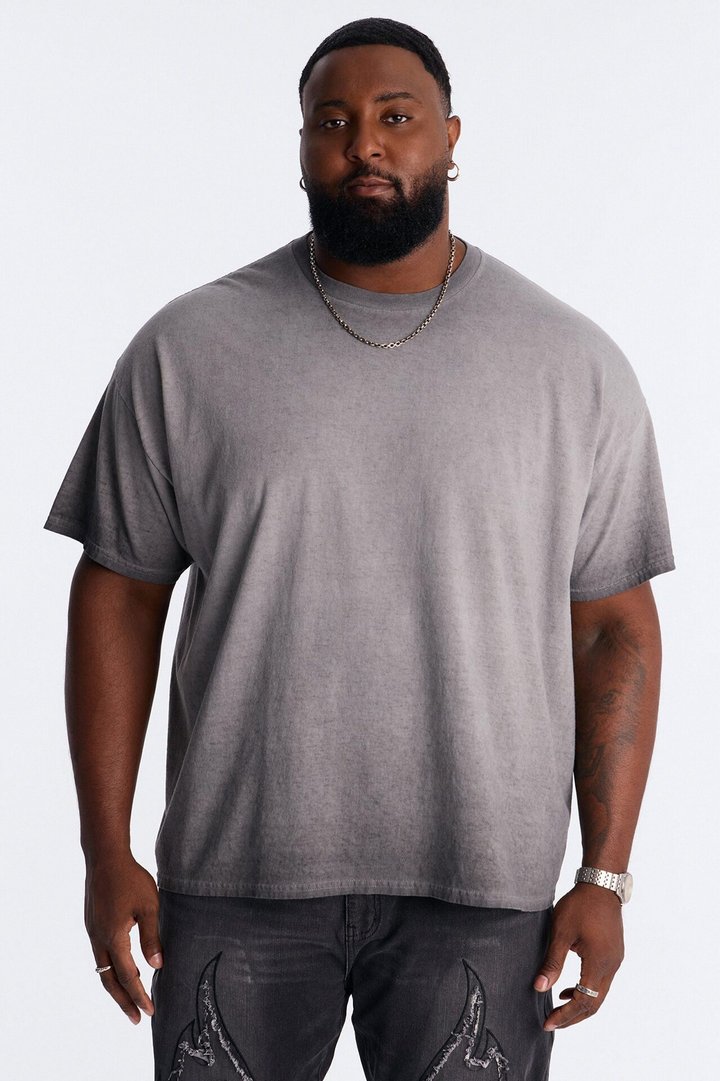 The Oil Wash Oversized Tee - Charcoal