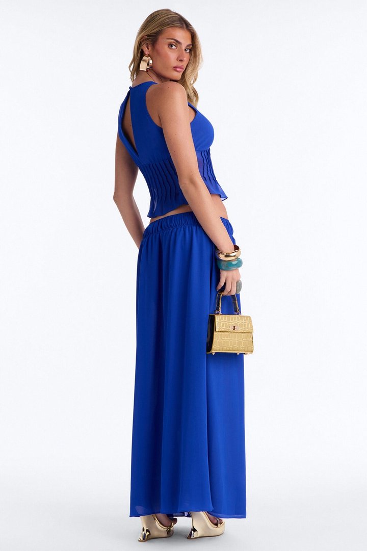 Rowan Chiffon Maxi Skirt Set - CobaltBlue