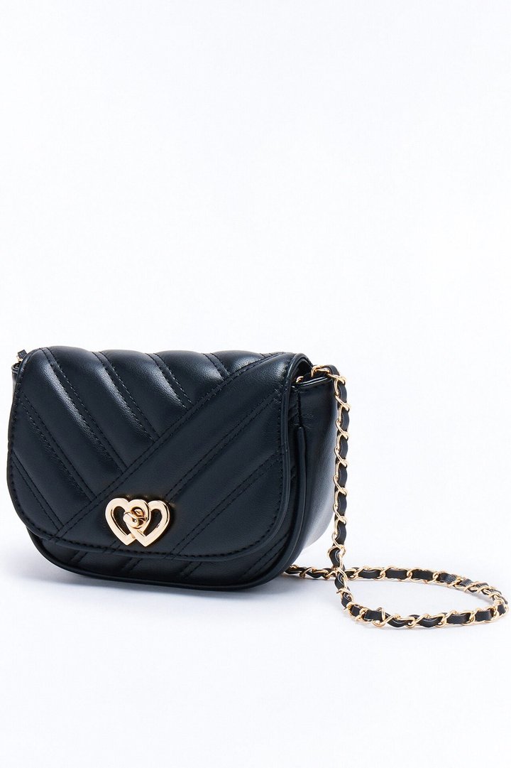Top Priority Faux Leather Crossbody Bag - Black