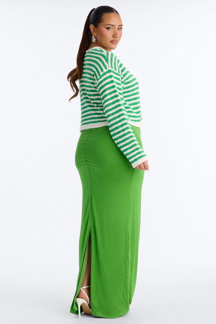Gigi 2 Piece Maxi Dress Cardigan Set - Kelly Green