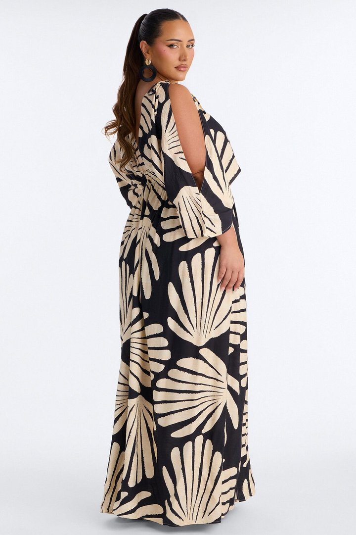 Laurel High Slits Maxi Dress - Black/combo
