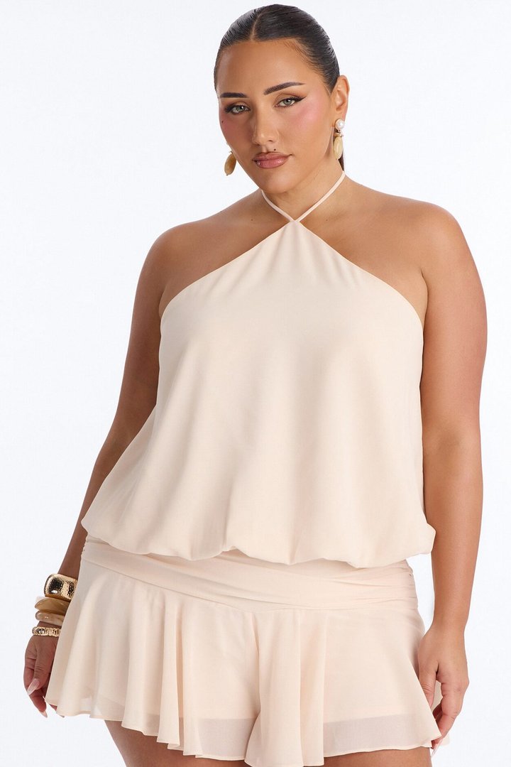Dream Girl Chiffon Romper - Cream