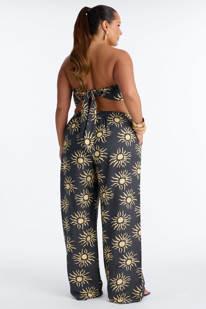 Sun Seeker Linen Pant Set - Charcoal