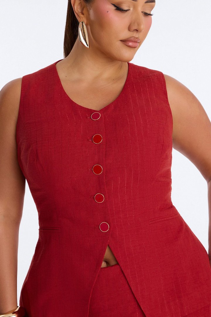 Azalea Linen Skort Set - Terracotta