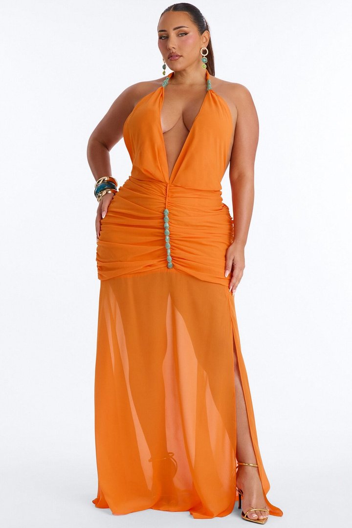 Lumi Rae Chiffon Maxi Dress - Orange