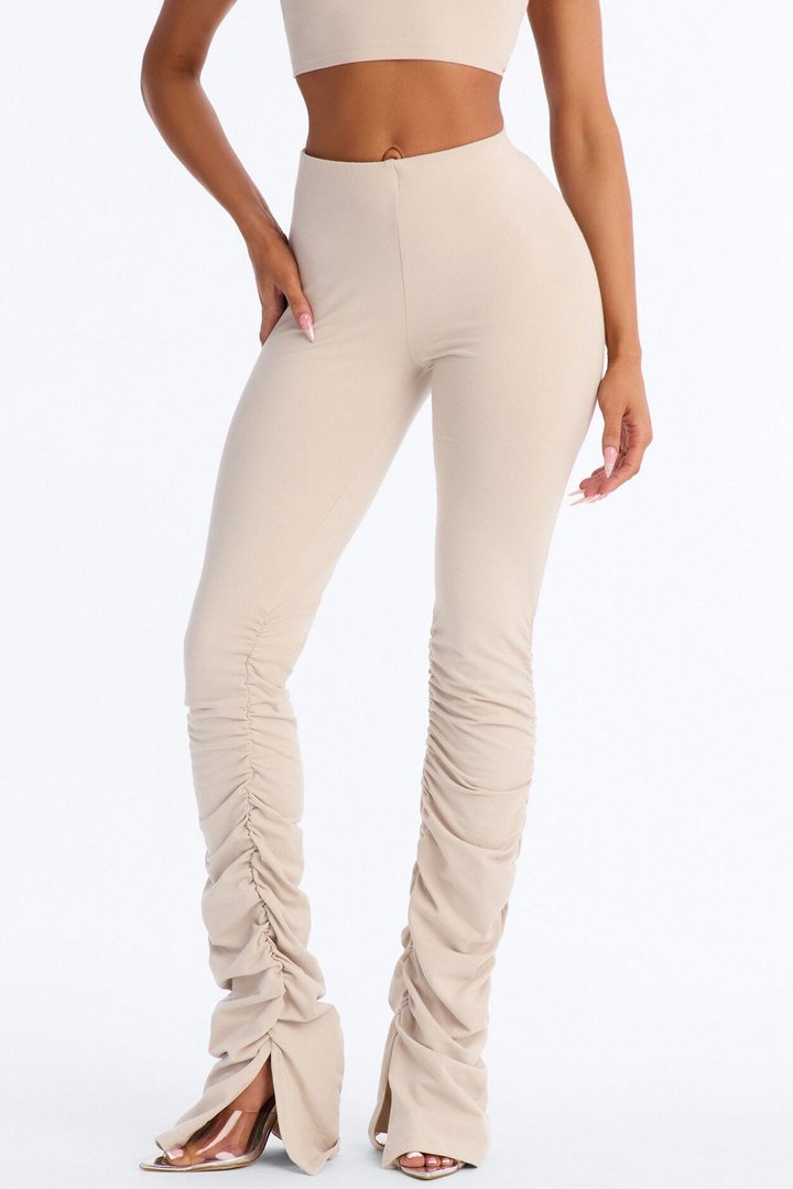 Quinn High Rise Stacked Legging - Stone