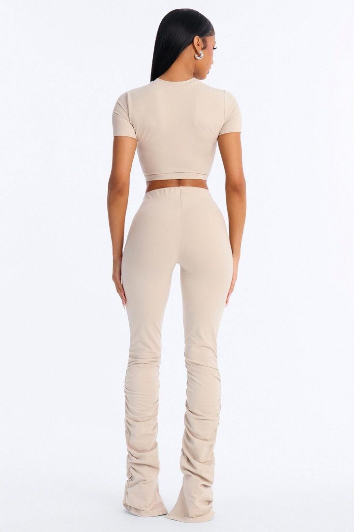 Quinn High Rise Stacked Legging - Stone