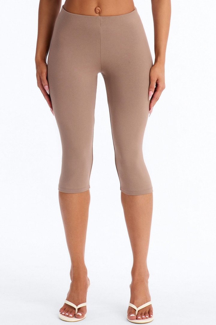 Quinn Low Rise Pedal Pusher Capri Legging - Taupe