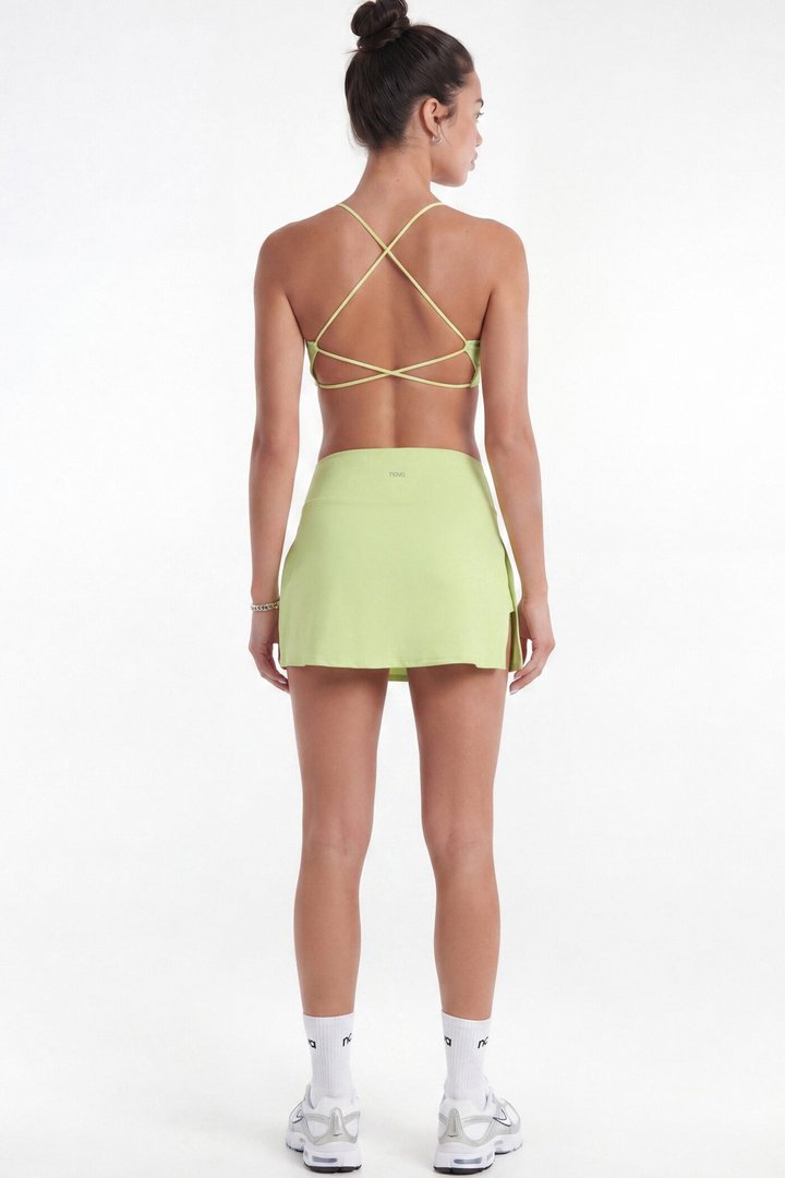 CloudForm™ Front Wrap Sports Mini Skort - Pistachio