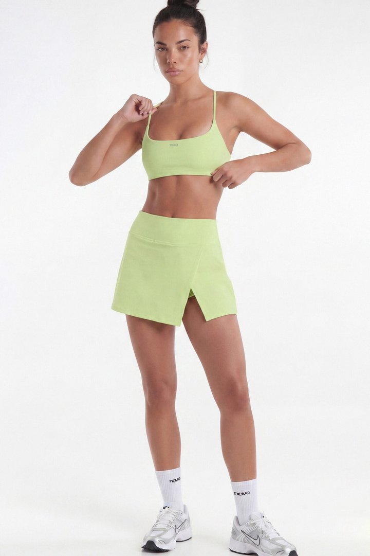 CloudForm™ Front Wrap Sports Mini Skort - Pistachio