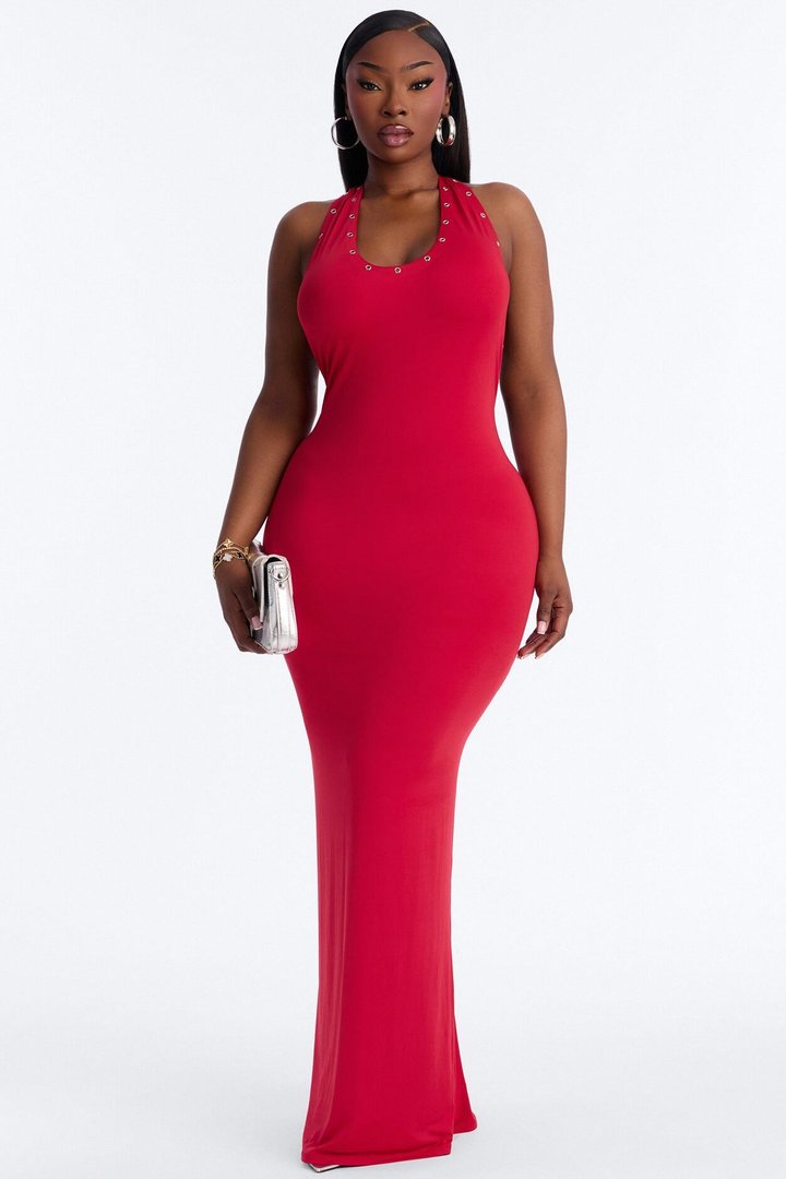 Keep You Staring Maxi Dress - Rust