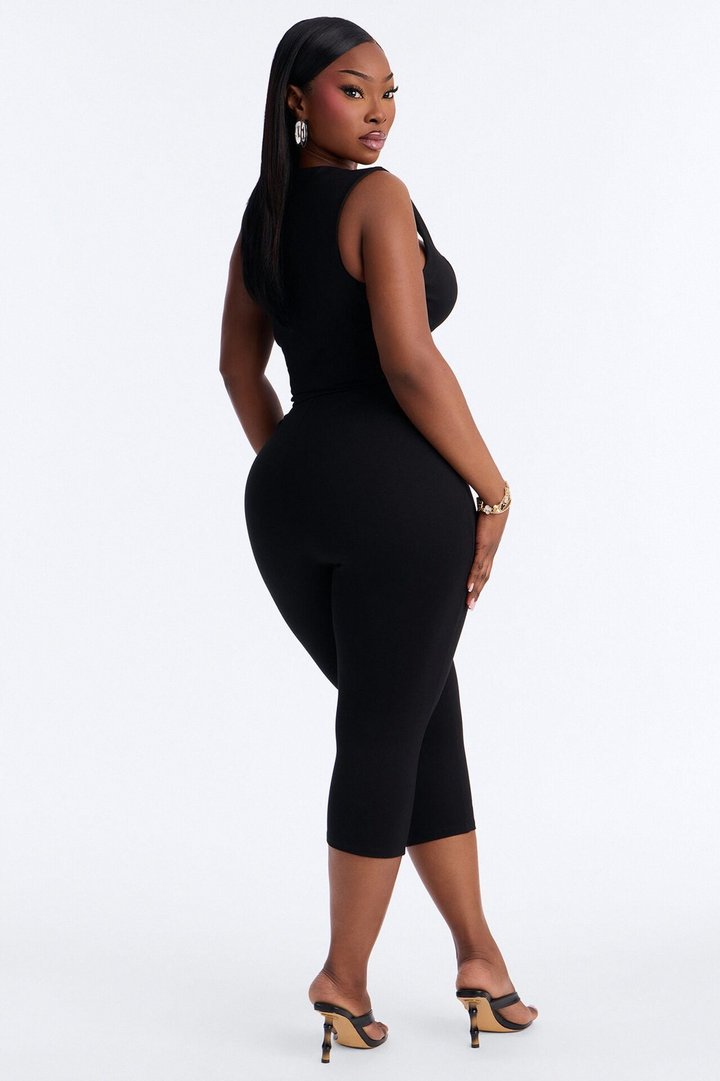 Sweet Talk Ponte Corset Capri Set - Black