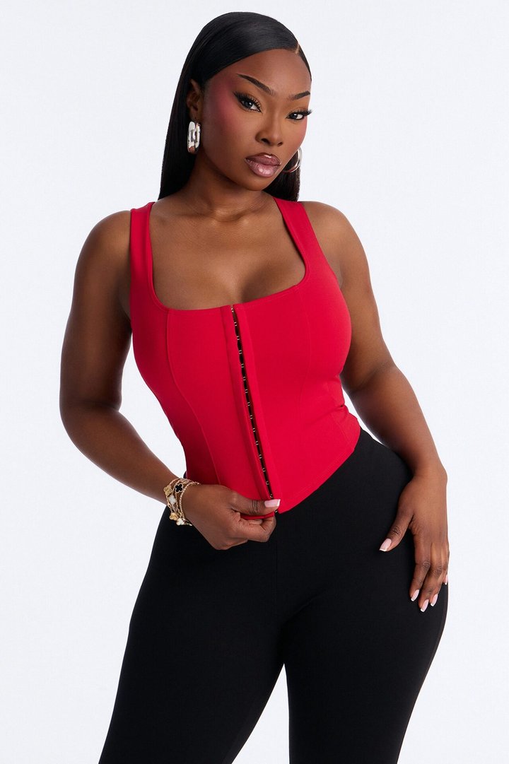 Belle Corset Top - Red