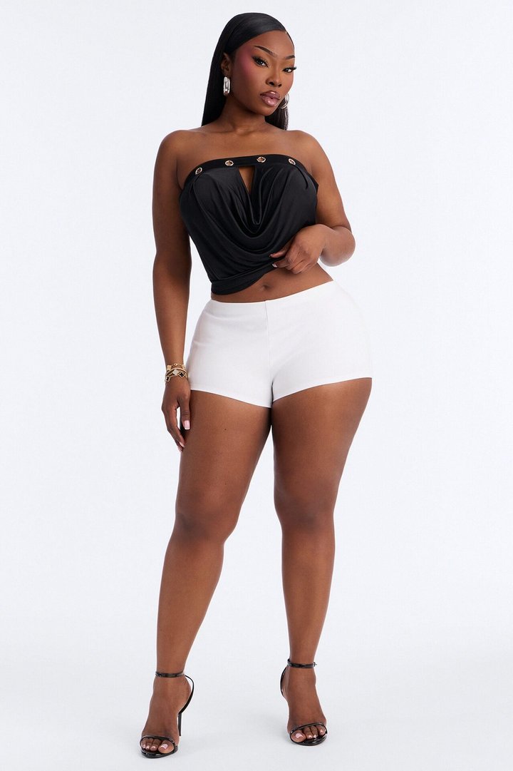 Perfect Going Out Low Rise Ponte Micro Short - White