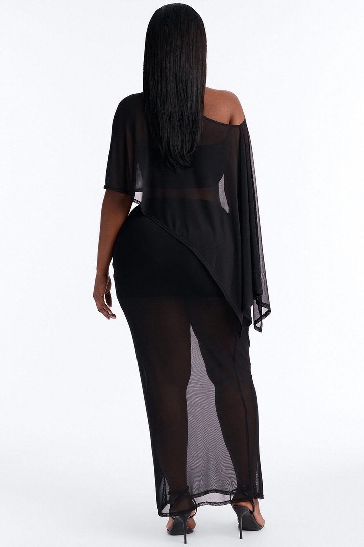 Enjoy The View 3 Piece Mesh Skirt Set - Black