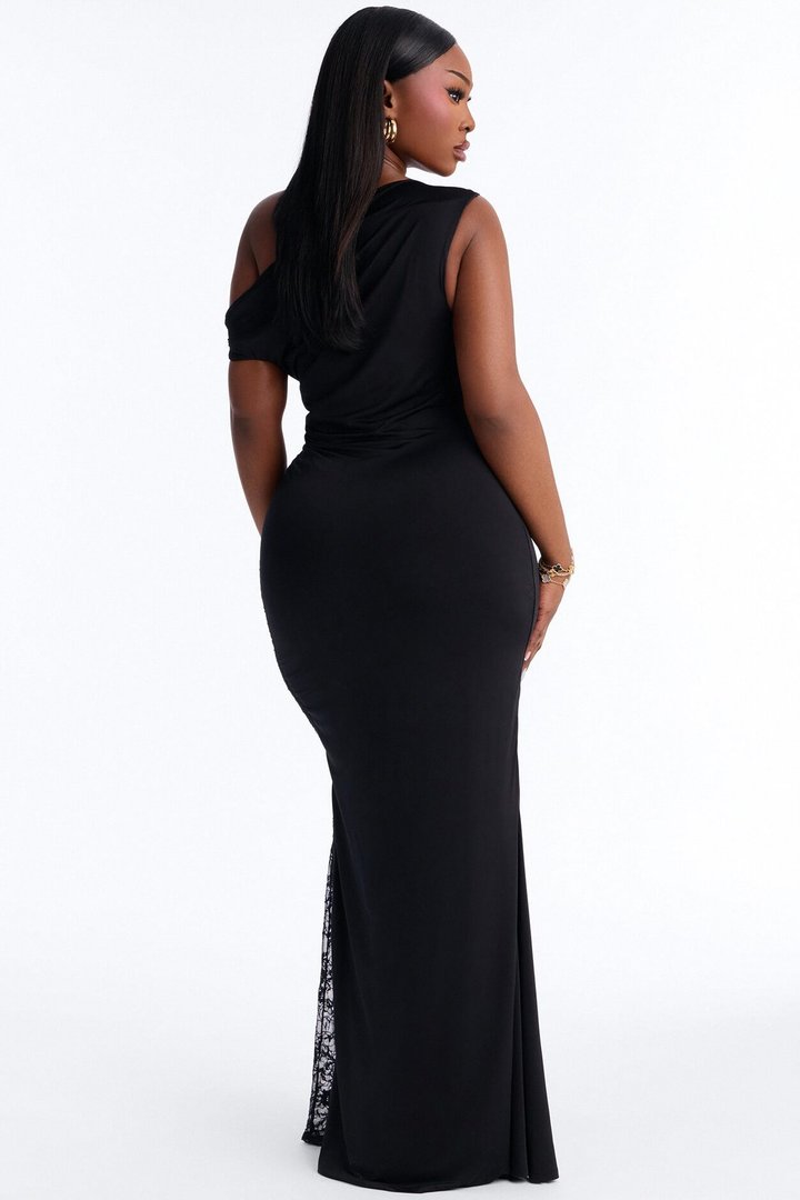 Rianna Lace Cut Out Maxi Dress - Black