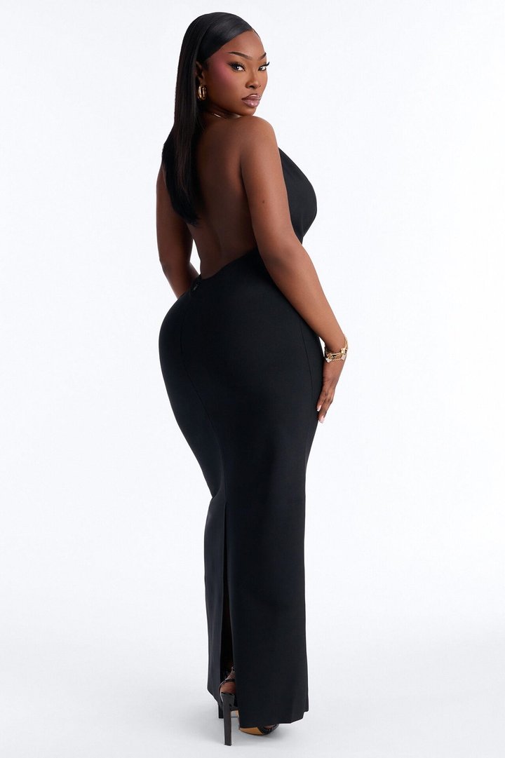 Blessing Your Eyes Bandage Maxi Dress - Black