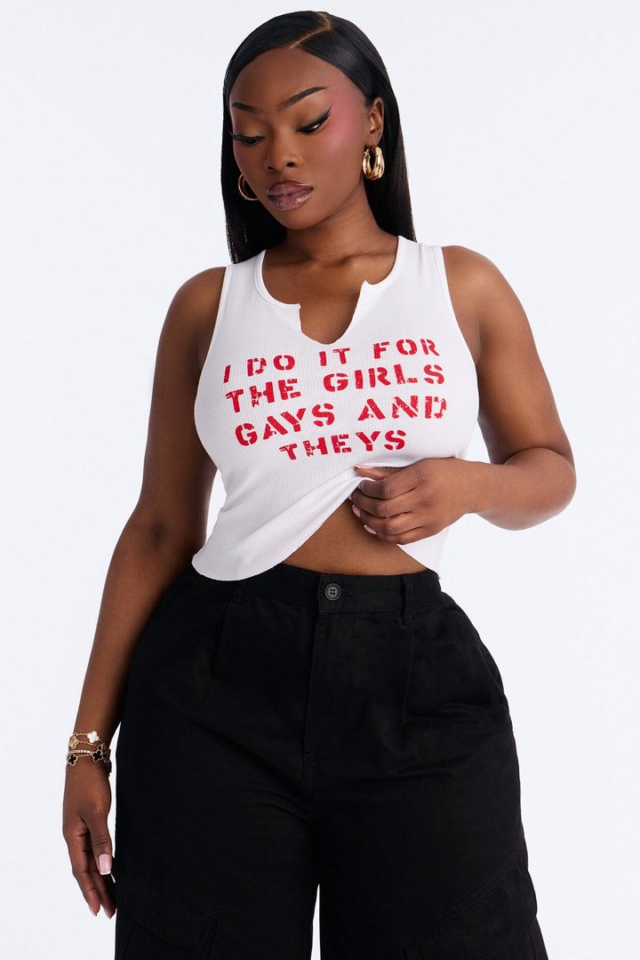 Do It For 'Em Tank Top - White