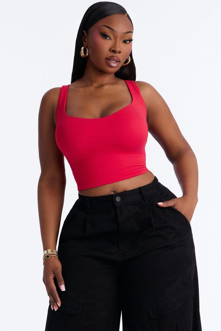 Quinn Double Lined Tank Top - Red