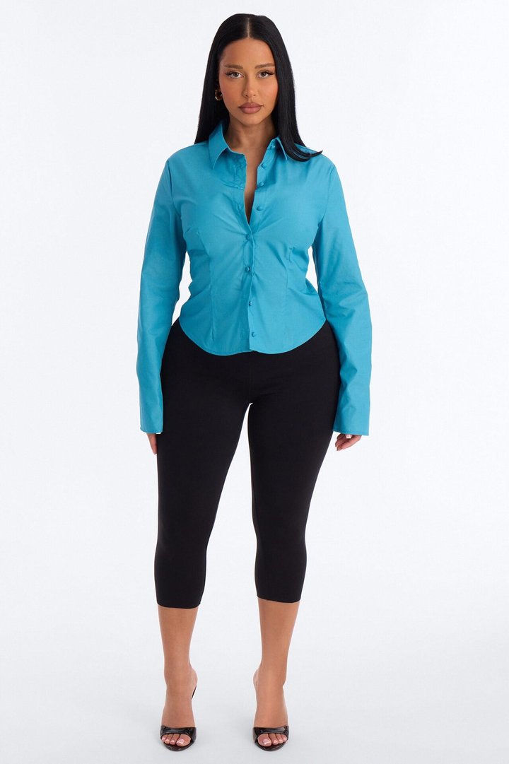 Morgan Poplin Shirt - Teal