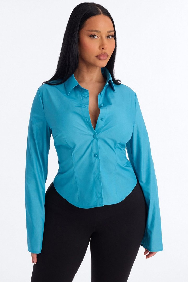 Morgan Poplin Shirt - Teal