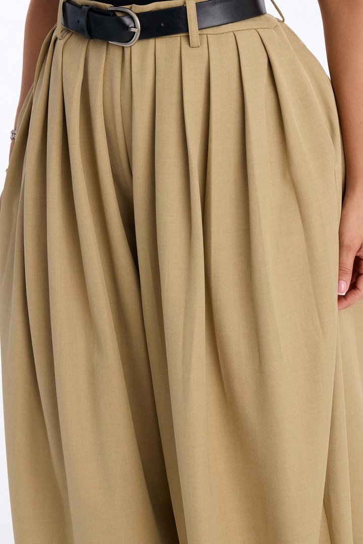 Gemma High Rise Belted Jogger - Khaki