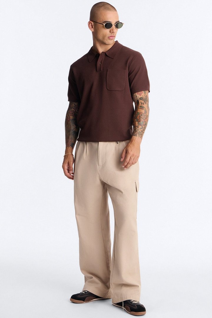 Everyday Pocket Pique Polo - Brown