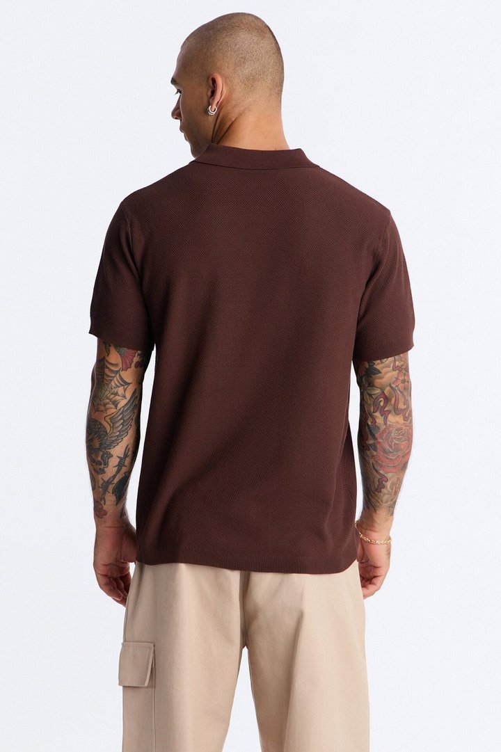 Everyday Pocket Pique Polo - Brown