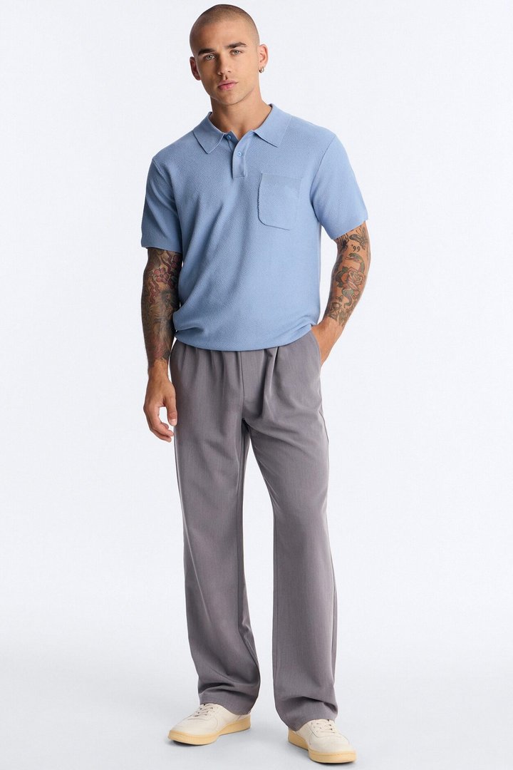 Everyday Pocket Pique Polo - Light Blue