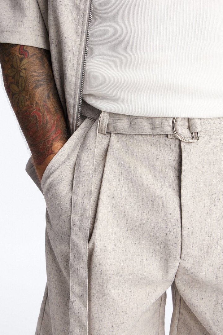 Maison Tailored Belt Short - Khaki