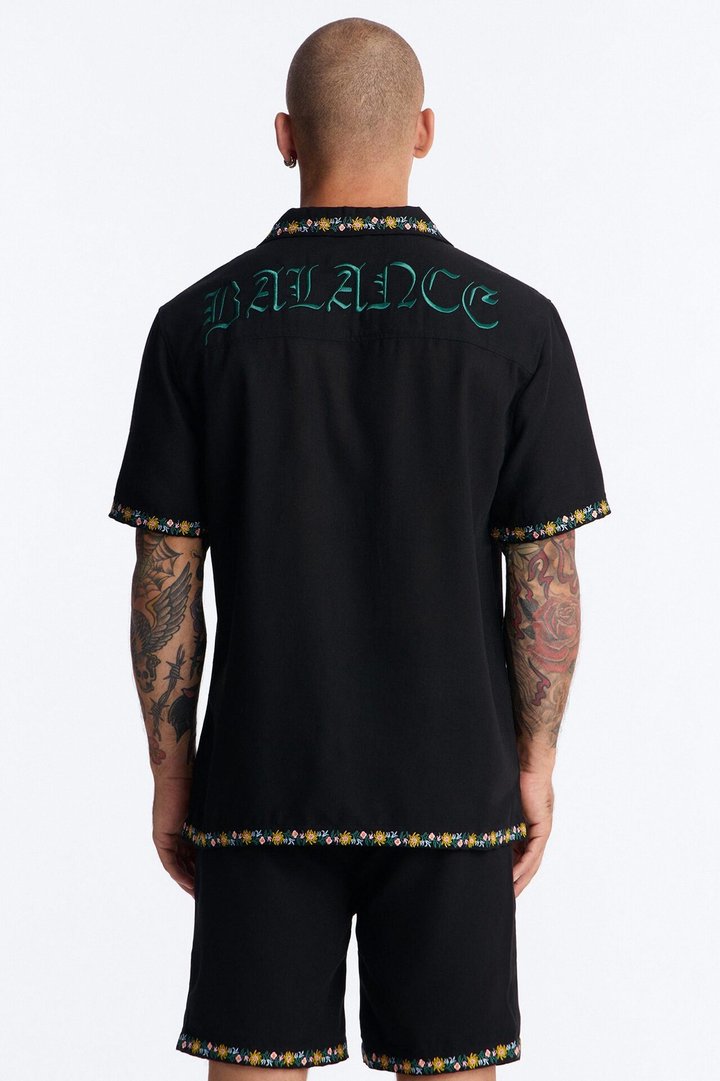 A Life In Balance Button Up Shirt - Black