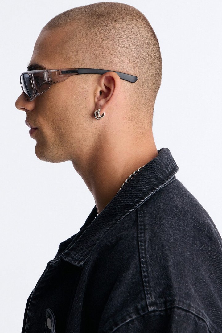 Missed Call Sport Wrap Sunglasses - Silver