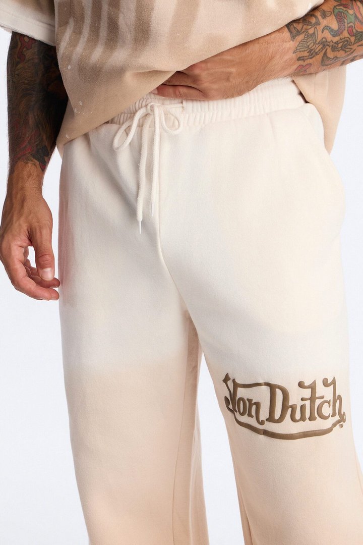 Von Dutch Faded Wide Leg Sweatpant - Cream