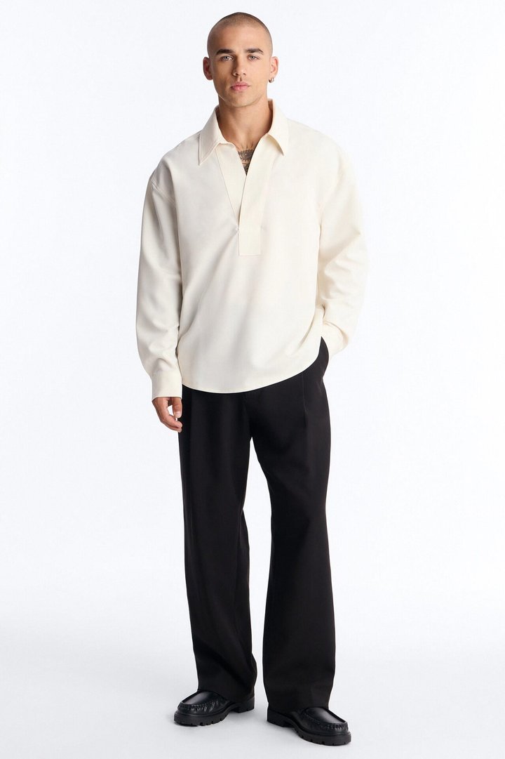 Relaxed Apex Chevron Tailored Shirt - Cream
