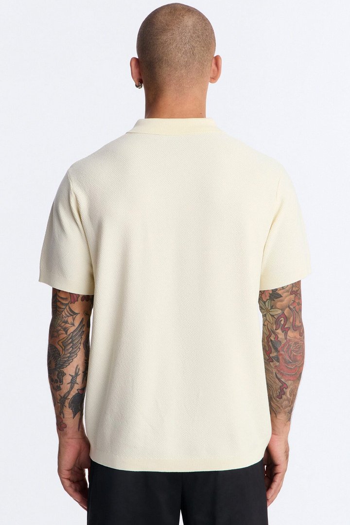 Everyday Pocket Pique Polo - Cream