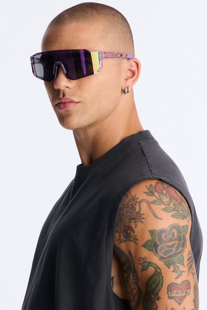 Soundwaves Spectrum Sport Wrap Sunglasses - Purple