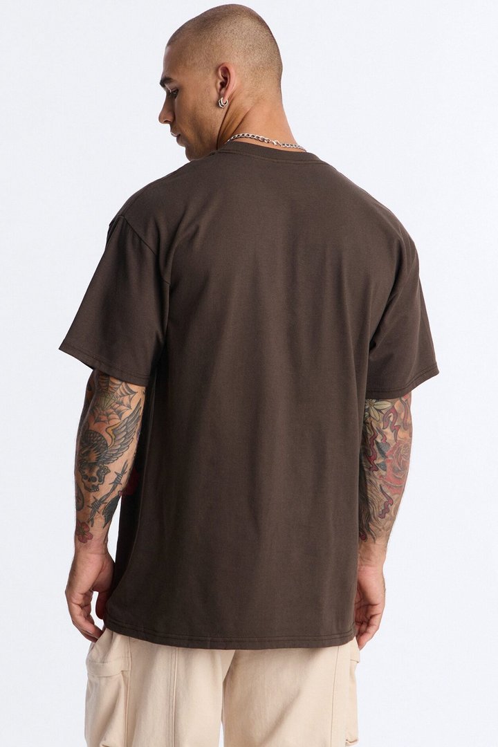 Naruto Itachi Akatsuki Oversized Short Sleeve Tee - Brown
