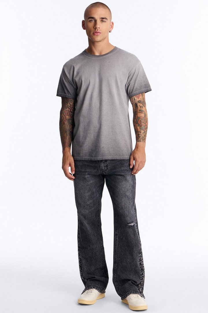 The Oil Wash Oversized Tee - Charcoal