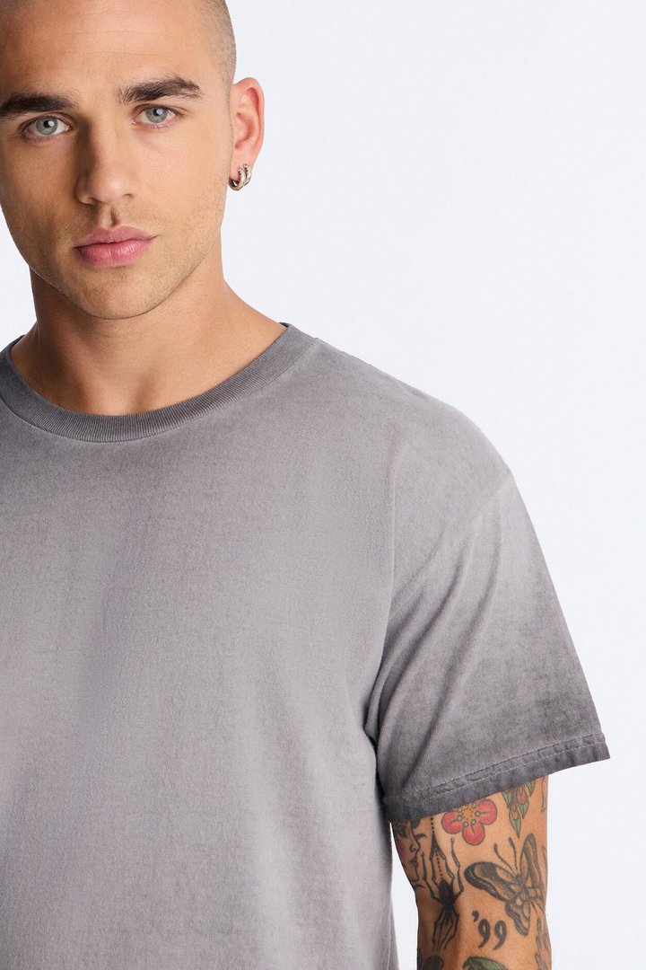 The Oil Wash Oversized Tee - Charcoal