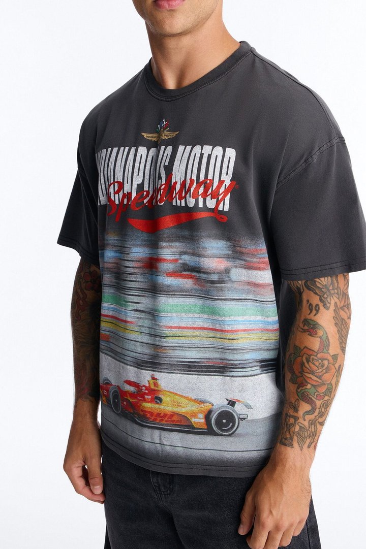 Indianapolis Motor Speedway Racing Vintage Short Sleeve Tee - Black