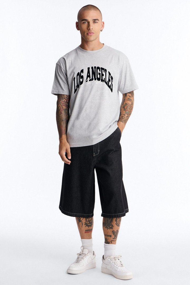 Los Angeles Flocking Short Sleeve Tee - Grey