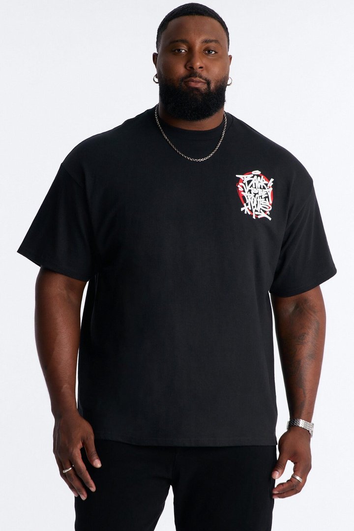 Back To The Roots Oversized Short Sleeve Tee - Black