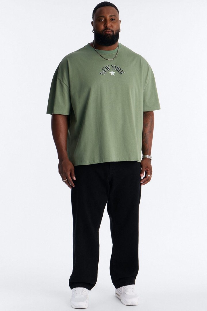 New York Heavy Weight Oversized Short Sleeve Tee - Olive