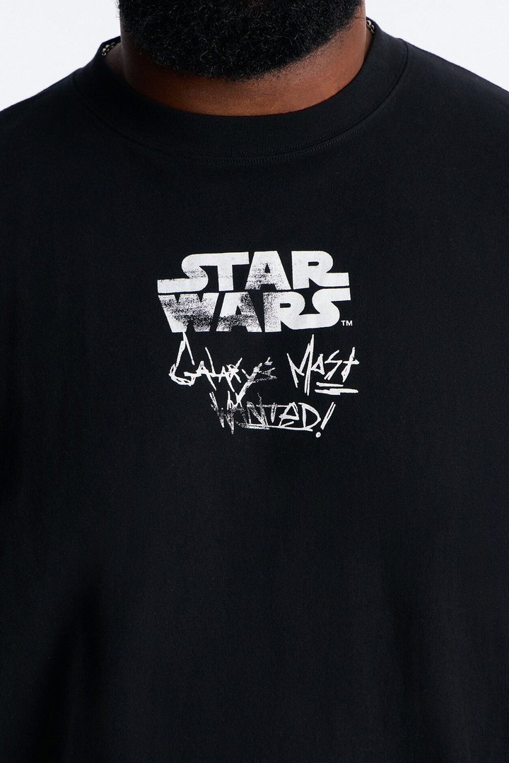 Star Wars Mandalorian Heavy Weight Oversized Short Sleeve Tee - Black