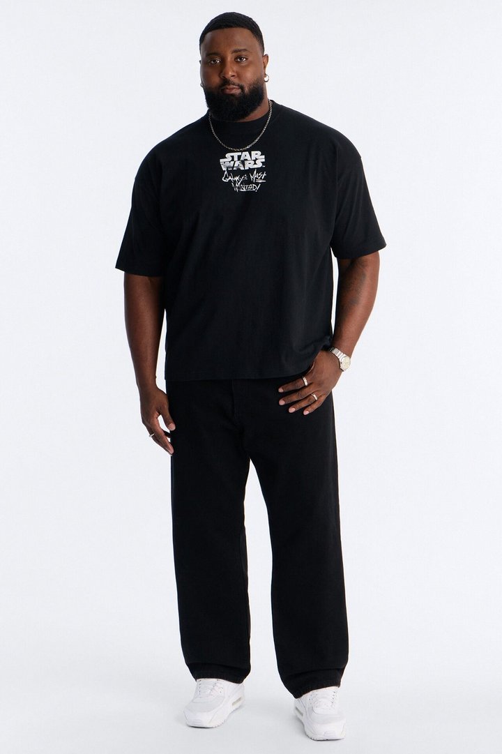 Star Wars Mandalorian Heavy Weight Oversized Short Sleeve Tee - Black