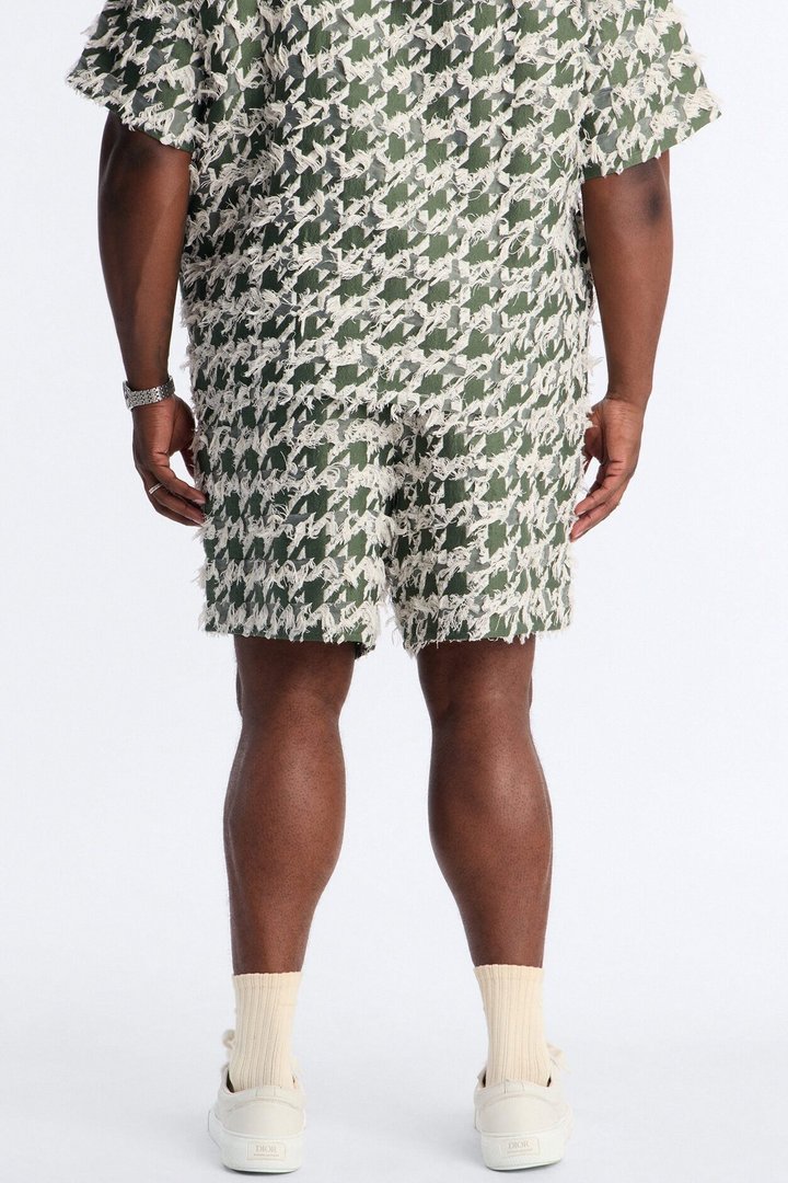 Relaxed Houndstooth Nomad Short - Green