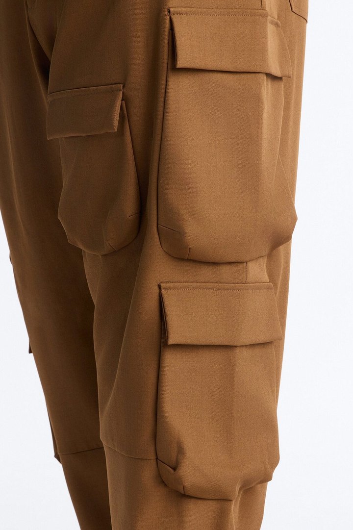 Baggy Lumina All Over Pocket Trouser - Brown